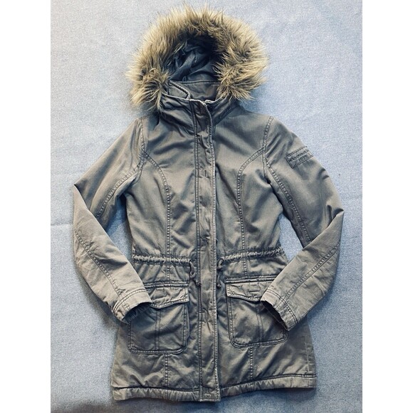Abercrombie Kids Girls Winter Utility Style Army Green Coat Size Large